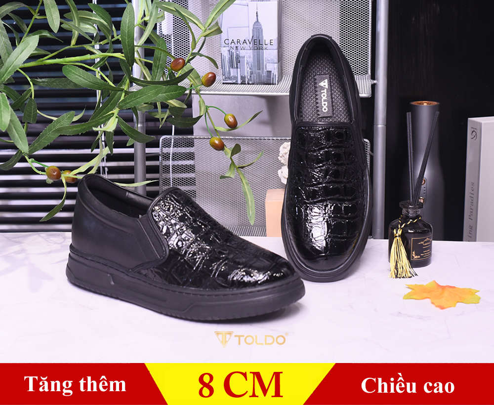 Giày cao nam 8cm slip on  1
